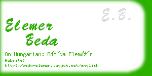 elemer beda business card